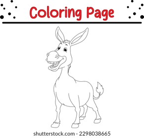 Donkey Coloring book Page for Kids