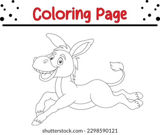 página del libro de colorear burro para niños