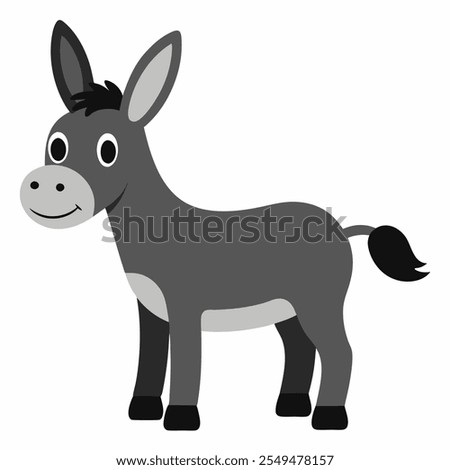 donkey coloring page for kids vector icon illustration with white background