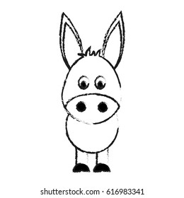 donkey cute animal cartoon icon image 