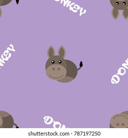 donkey cute seamless pattern background