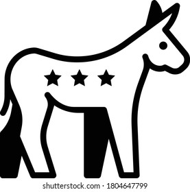 Donkey democratic party symbol vector icon