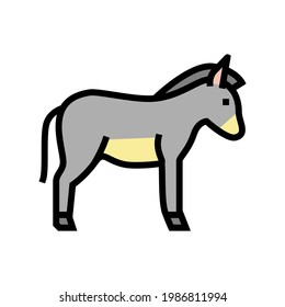 donkey domestic animal color icon vector. donkey domestic animal sign. isolated symbol illustration