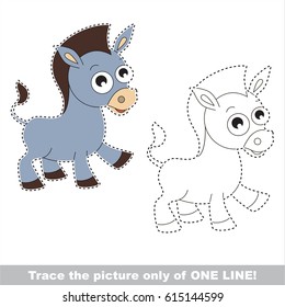 Donkey. Dot to dot educational game for kids.