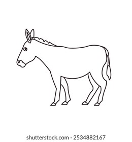 Ilustração de vetor animal de emoji de burro