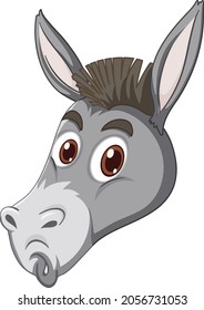 Donkey mit Gesichtsausdruck auf weißem Hintergrund, Vektorgrafik