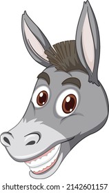 Donkey with face expression on white background illustration