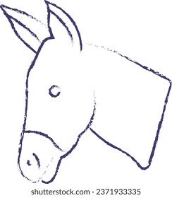Donkey face hand drawn vector illustration