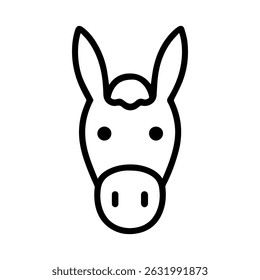 ícone de rosto burro no vetor de fundo branco
Ícone de linha de vetor animais