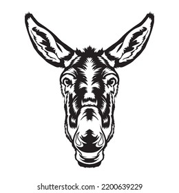 Ilustración del vector facial de burro en estilo decorativo, perfecta para el diseño de camisetas y el logotipo de mascota 