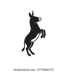Donkey feet up silhouette icon vector flat design