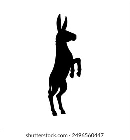 Donkey feet up silhouette on white background. Donkey icon sign vector illustration design.
