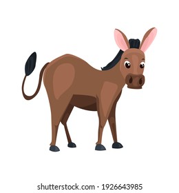 Donkey flat icon. Colored vector element from animals collection. Creative Donkey icon for web design, templates and infographics.