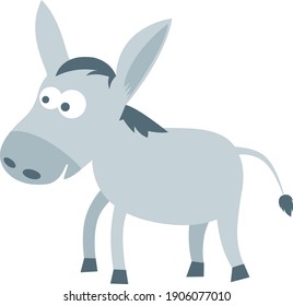 donkey in flat style. isolated 2d vector