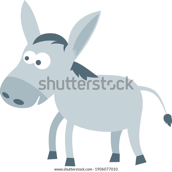donkey in flat style.\
isolated 2d vector