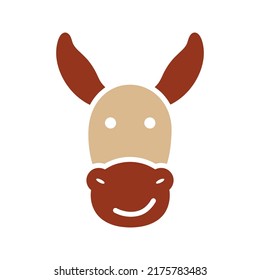 Donkey glyph icon. Farm animal vector illustration. Agriculture sign. Graph symbol for your web site design, logo, app, UI. EPS10.
