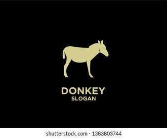 donkey gold black background logo icon designs vector illustration sign silhouette