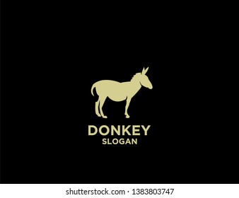 donkey gold black background logo icon designs vector illustration sign silhouette