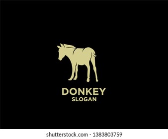 donkey gold black background logo icon designs vector illustration sign silhouette