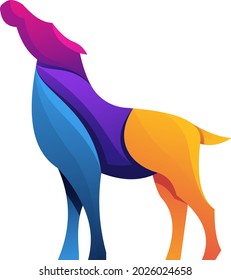 Donkey Gradient Color Logo Illustration