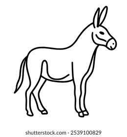 Mão burro desenhado Natal Cristanismo de inverno religião gráfico vetor ilustração isolado no fundo branco cor editável 