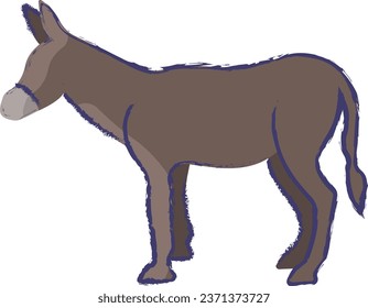 Donkey hand drawn vector illustration