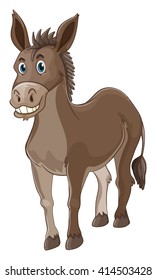 Donkey with happy face illustration
