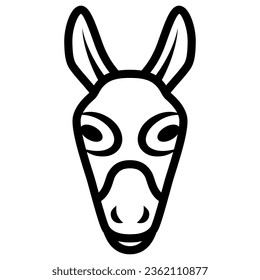 Donkey head line icon, Farm animals concept, mule face sign on white background, Donkey head silhouette icon in outline style for mobile concept and web design. Vector graphics