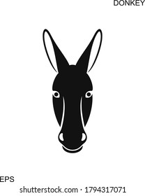 Donkey head logo. Isolated donkey head on white background