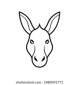 Donkey head logo line art illustration