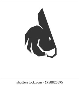 donkey head logo simple modern vector animal