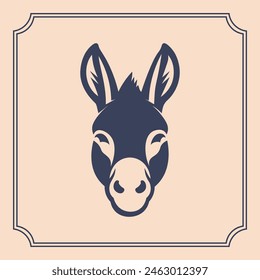 Donkey head silhouette logo style illustration