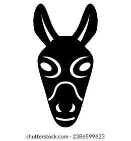 Donkey head solid icon, Farm animals concept, mule face sign on white background, Donkey head silhouette icon in glyph style for mobile concept and web design. Vector graphics