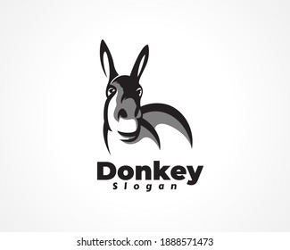 donkey horse front view drawing art logo, symbol deign illustration