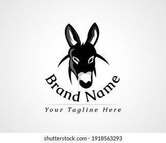 Donkey horse logo icon symbol emblem design illustration inspiration