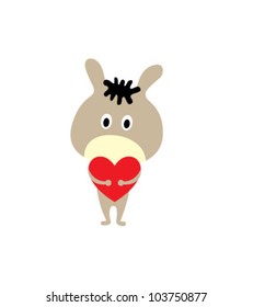 donkey hug a love