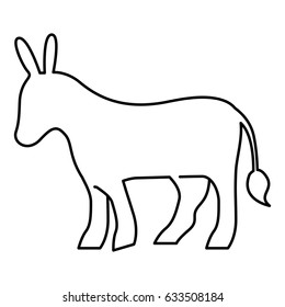 Donkey icon. Animal zoo life nature and fauna theme. Isolated and silhouette design. Vector illustration