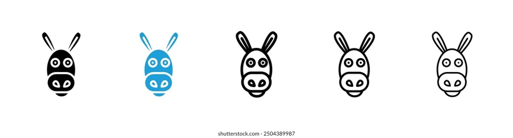 Donkey icon in black and blue colors