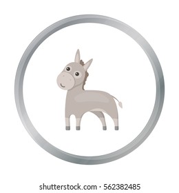 Donkey icon cartoon. Singe animal icon from the big animals cartoon.
