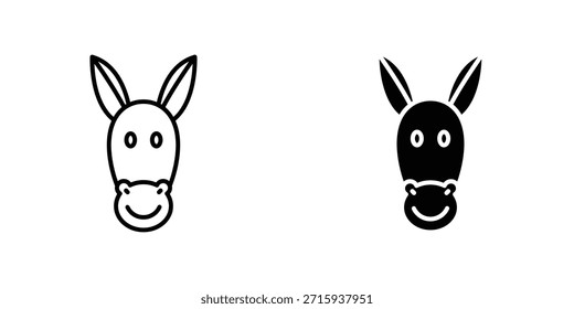 Colección de diseño de icono de burro. Signo y Vector para diseños de interfaz de usuario