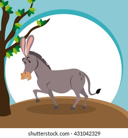 donkey icon design  , vector graphic , animal illustration