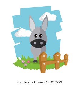 donkey icon design  , vector graphic , animal illustration