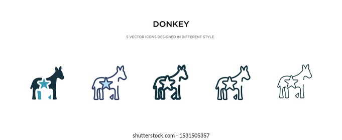 donkey icon in different style vector illustration. two colored and black donkey vector icons designed in filled, outline, line and stroke style can be used for web, mobile, ui