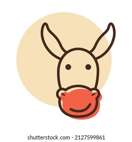 Donkey icon. Farm animal vector illustration. Agriculture sign. Graph symbol for your web site design, logo, app, UI. EPS10.