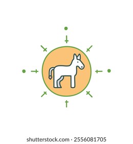 Donkey icon in flat style. Animal vector illustration on white isolated background.