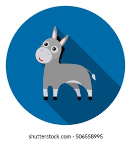 Donkey icon in flat style isolated on white background. Animals symbol vector illustration.