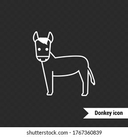 Donkey icon. Funny drawing. Line icon.
