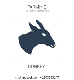 donkey icon. high quality filled donkey icon on white background. from farming collection flat trendy vector donkey symbol. use for web and mobile