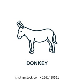 Donkey icon from home animals collection. Simple line element Donkey symbol for templates, web design and infographics