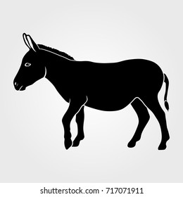 Donkey icon isolated on white background.